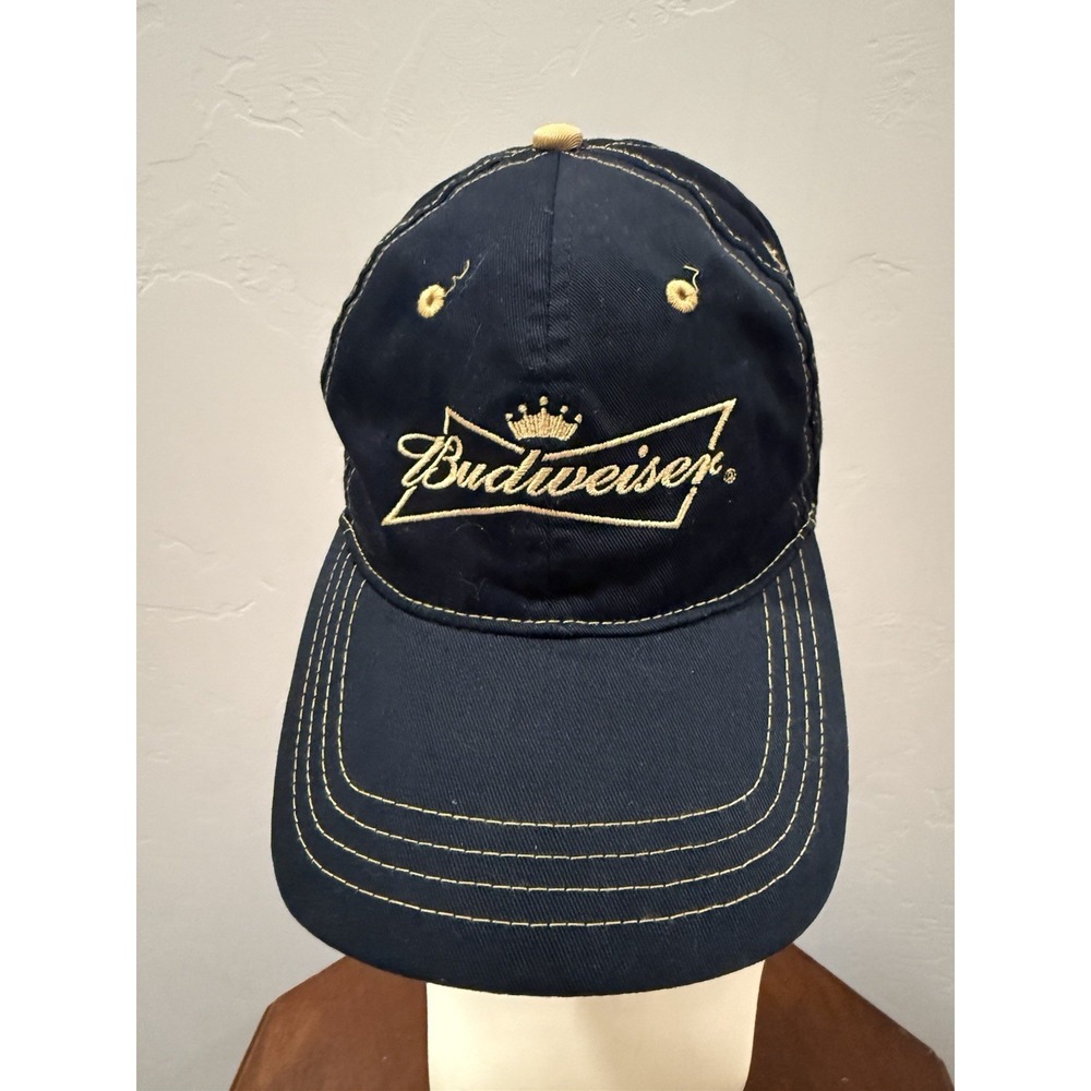 VTG 2006 Budweiser King of Beers Hat Navy Blue Gold Embroidered Strapback Cap